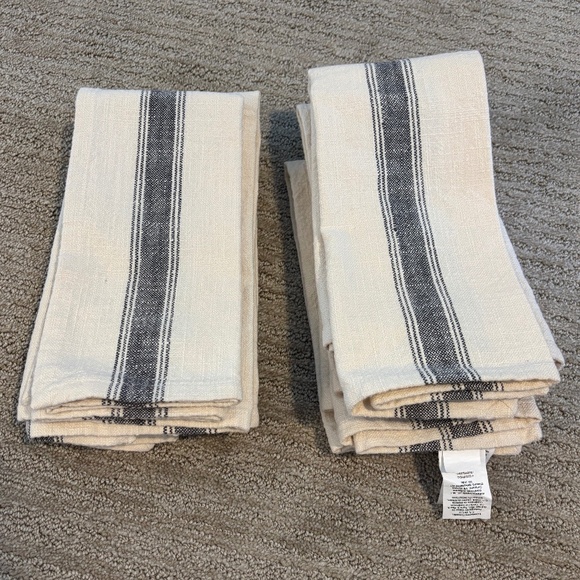 Set of 12 French Stripe Pottery Barn Napkins